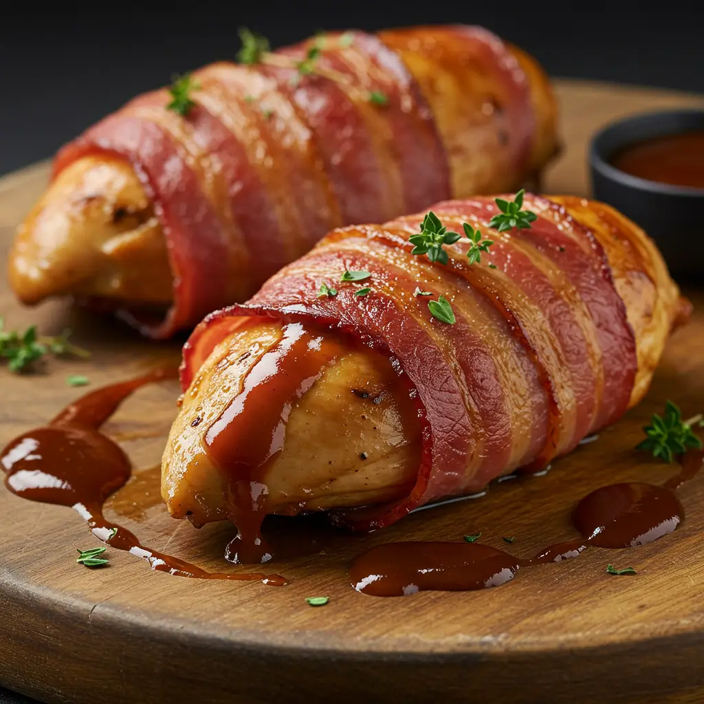 smoked chicken breast wrapped in bacon